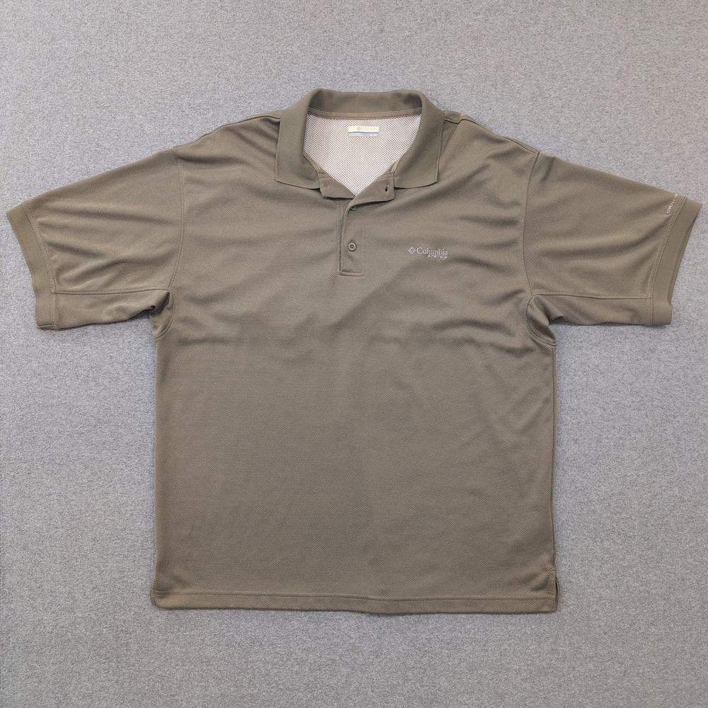 Columbia Mens XL Polo Shirt PFG Performance Fishing Olive Green Outdoors - Picture 1 of 5